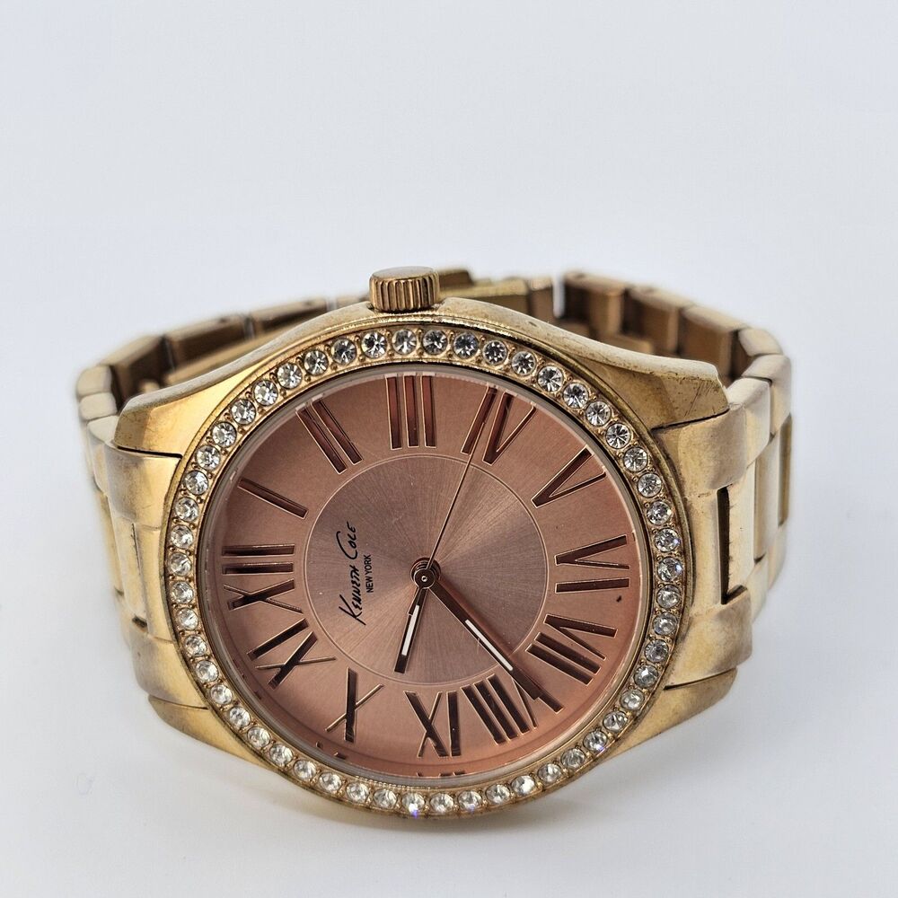Kenneth Cole 40MM Women's Watch Roman Numerals Crystal Bezel 5.5"‎ New Battery